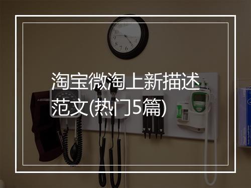 淘宝微淘上新描述范文(热门5篇)