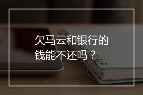 欠马云和银行的钱能不还吗？