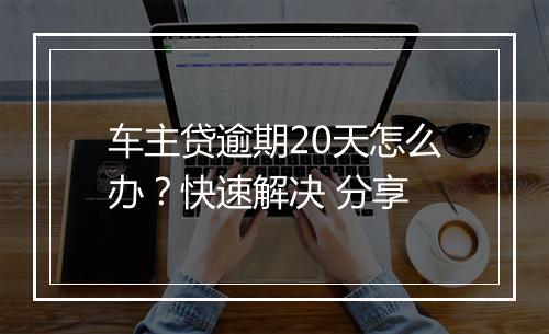 车主贷逾期20天怎么办？快速解决 分享