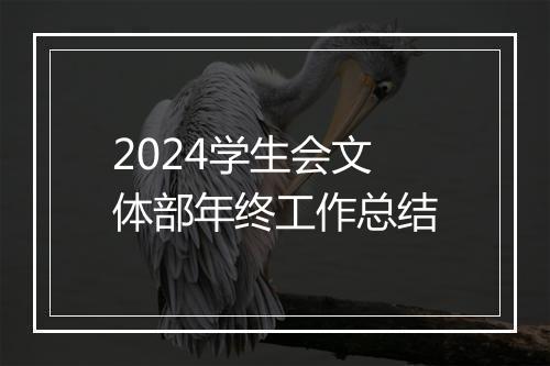 2024学生会文体部年终工作总结