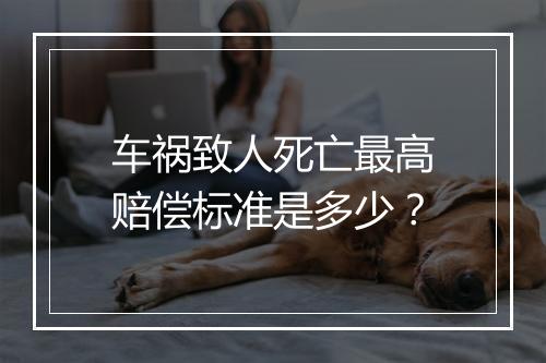 车祸致人死亡最高赔偿标准是多少？