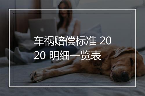 车祸赔偿标准 2020 明细一览表