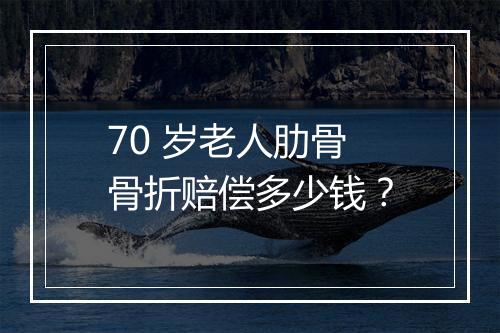 70 岁老人肋骨骨折赔偿多少钱？