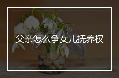 父亲怎么争女儿抚养权