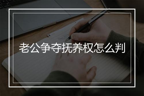 老公争夺抚养权怎么判