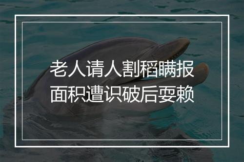 老人请人割稻瞒报面积遭识破后耍赖