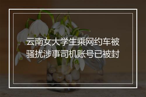 云南女大学生乘网约车被骚扰涉事司机账号已被封