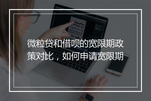 微粒贷和借呗的宽限期政策对比，如何申请宽限期
