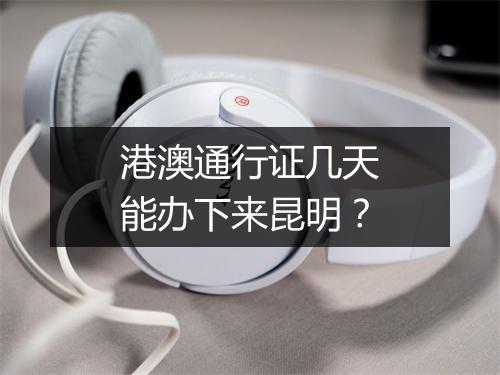 港澳通行证几天能办下来昆明？