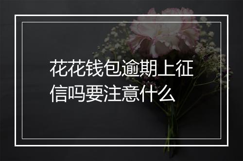 花花钱包逾期上征信吗要注意什么