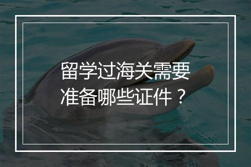 留学过海关需要准备哪些证件？