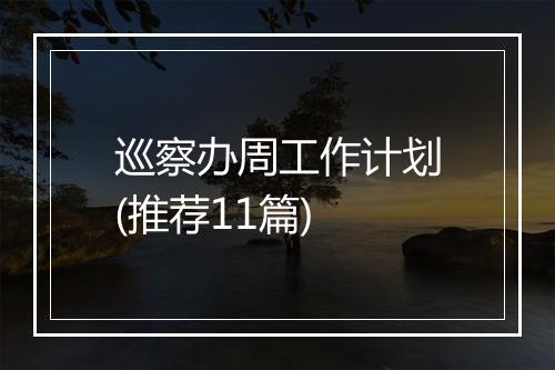 巡察办周工作计划(推荐11篇)