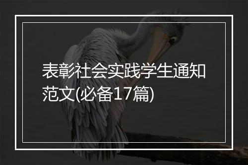 表彰社会实践学生通知范文(必备17篇)