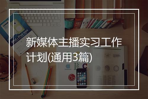 新媒体主播实习工作计划(通用3篇)