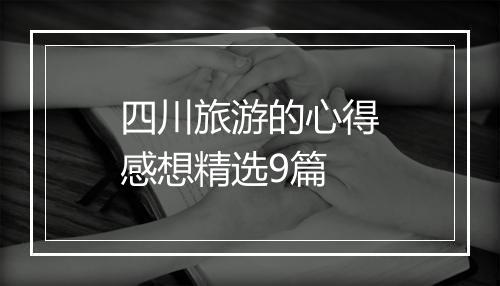 四川旅游的心得感想精选9篇