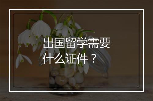 出国留学需要什么证件？
