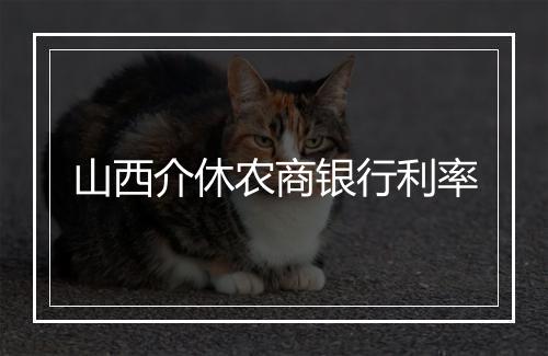 山西介休农商银行利率