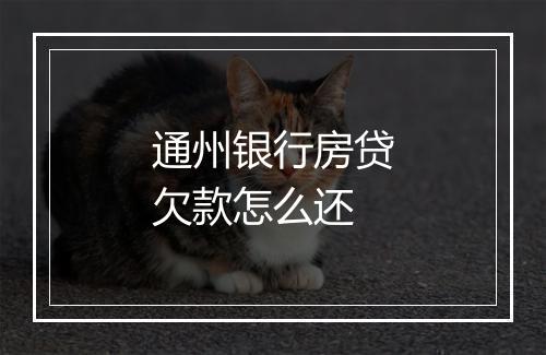 通州银行房贷欠款怎么还