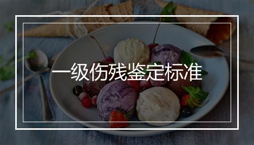 一级伤残鉴定标准