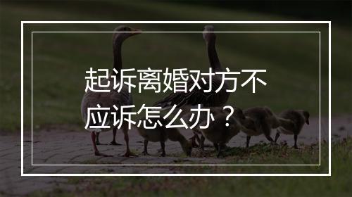 起诉离婚对方不应诉怎么办？