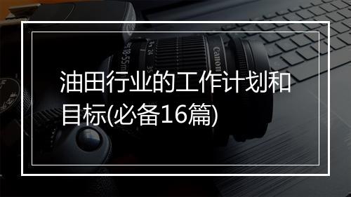 油田行业的工作计划和目标(必备16篇)
