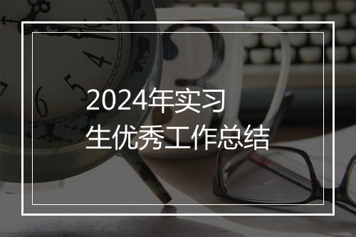 2024年实习生优秀工作总结
