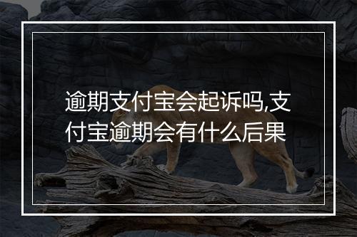 逾期支付宝会起诉吗,支付宝逾期会有什么后果