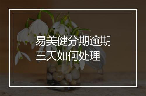 易美健分期逾期三天如何处理