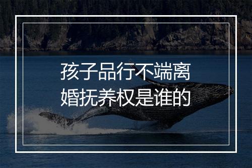 孩子品行不端离婚抚养权是谁的
