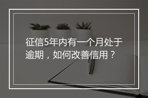 征信5年内有一个月处于逾期，如何改善信用？