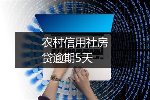农村信用社房贷逾期5天