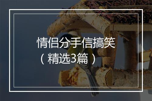 情侣分手信搞笑（精选3篇）