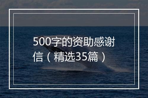 500字的资助感谢信（精选35篇）