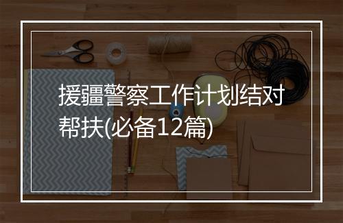 援疆警察工作计划结对帮扶(必备12篇)