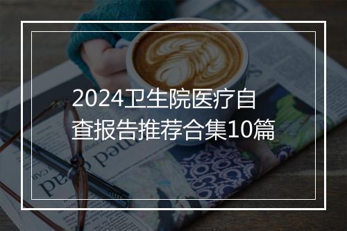 2024卫生院医疗自查报告推荐合集10篇