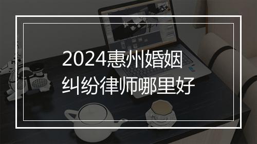 2024惠州婚姻纠纷律师哪里好