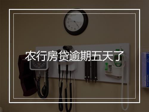 农行房贷逾期五天了