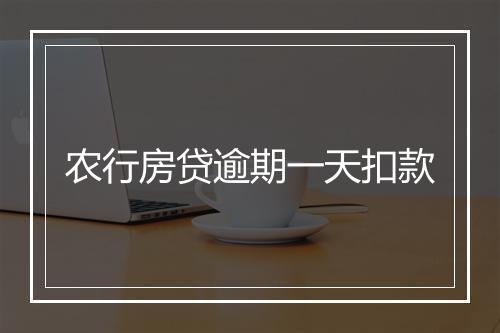 农行房贷逾期一天扣款
