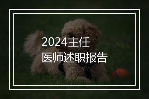 2024主任医师述职报告