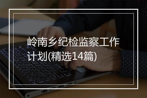 岭南乡纪检监察工作计划(精选14篇)