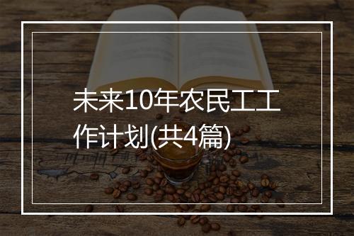 未来10年农民工工作计划(共4篇)