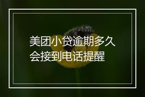美团小贷逾期多久会接到电话提醒