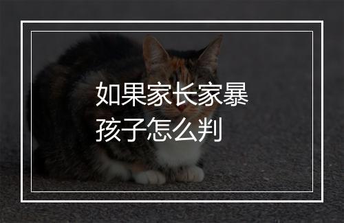 如果家长家暴孩子怎么判
