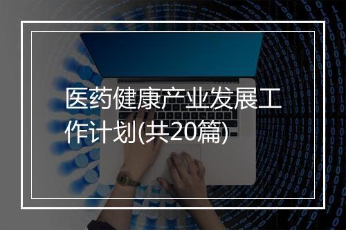 医药健康产业发展工作计划(共20篇)