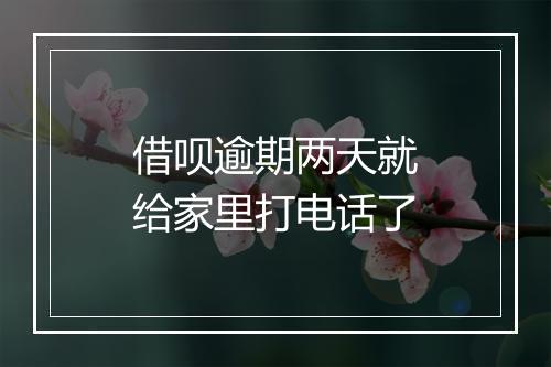 借呗逾期两天就给家里打电话了