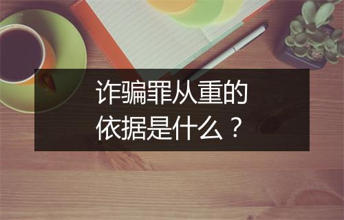 诈骗罪从重的依据是什么？