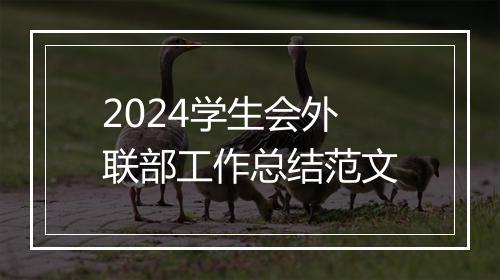 2024学生会外联部工作总结范文