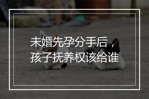 未婚先孕分手后，孩子抚养权该给谁