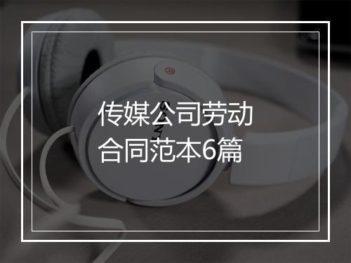 传媒公司劳动合同范本6篇