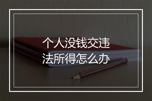 个人没钱交违法所得怎么办